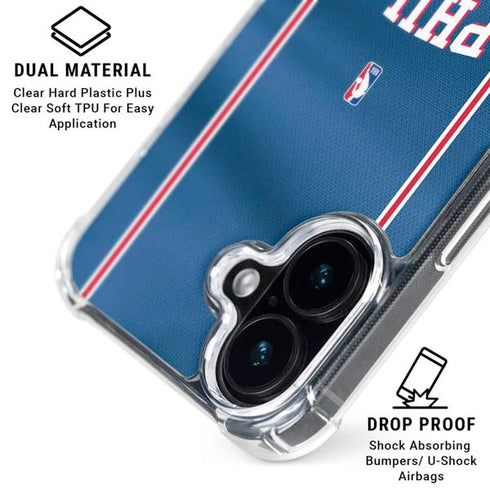 NBA Philadelphia 76ers Jersey iPhone 16 Clear Case